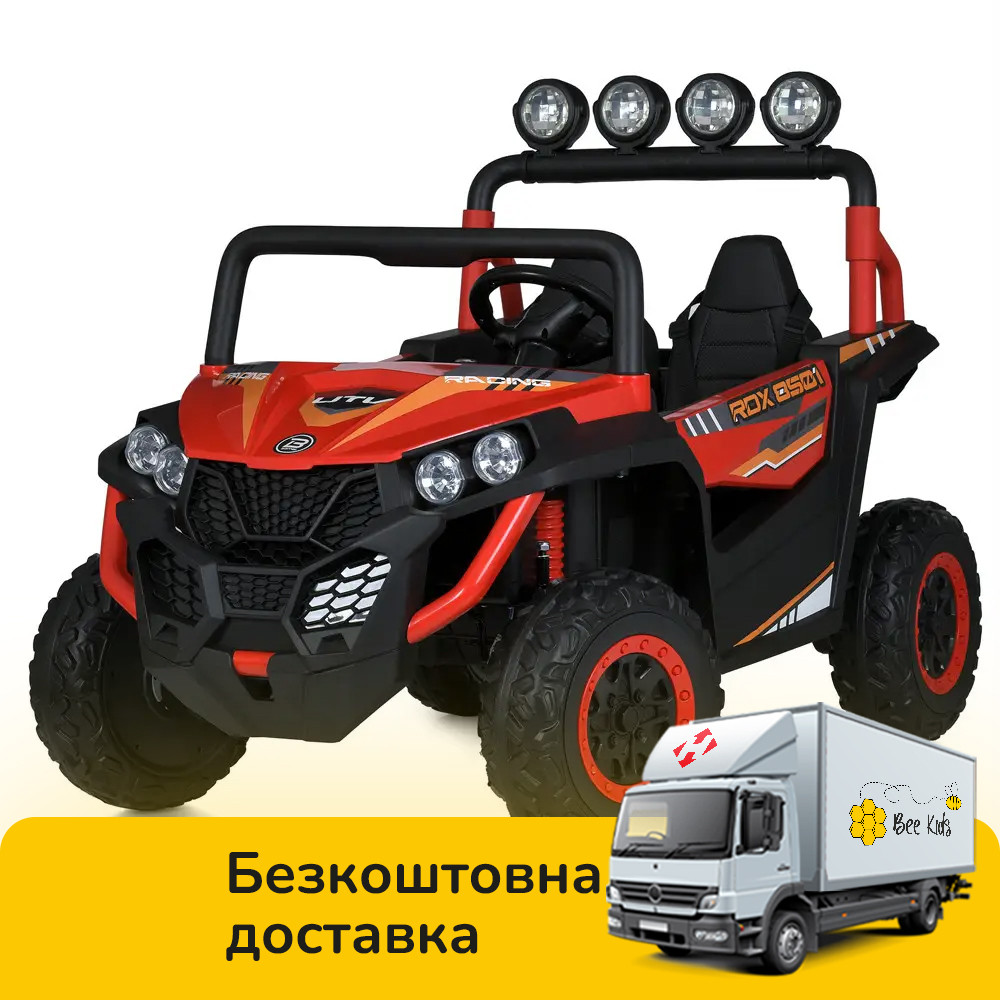 Електромобіль Джип баггі (4 мотори 90W, акумулятор. 24V7AH, світло, музика, 2,4G) Bambi M 6058EBLR-3(24V) Червоний, фото 1