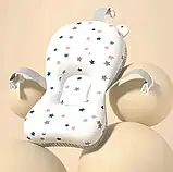 Дитяча ванна для купання новонароджених із термометром і подушкою Сіра, фото 3