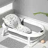 Дитяча ванна для купання новонароджених із термометром і подушкою Сіра, фото 4