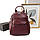Жіночий середній рюкзак натуральна шкіра бордовий Арт.8547 wine red VIVAVERBA Україна — (54), фото 10
