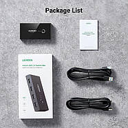 Перемикач USB для компьютера Ugreen 2 In 4 Out USB 2.0 Sharing Switch Box (чорний) US216, фото 11