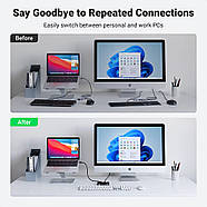 Перемикач USB для компьютера Ugreen 2 In 4 Out USB 2.0 Sharing Switch Box (чорний) US216, фото 6