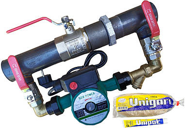 Байпас в зборі 2" (ДУ50) з краном, короткий (400мм)