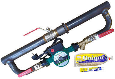 Байпас у зборі 1"1/2 (ДУ40) з краном довгий (670 мм)