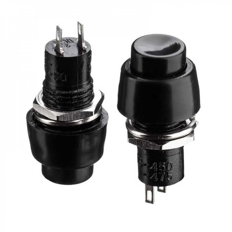 Кнопка Daier PBS-11A, OFF-ON, 2pin, 1A 250V, чорна
