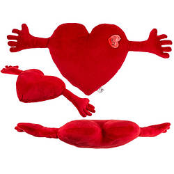 М'яка іграшка серце Red plush heart with arms  70 cm