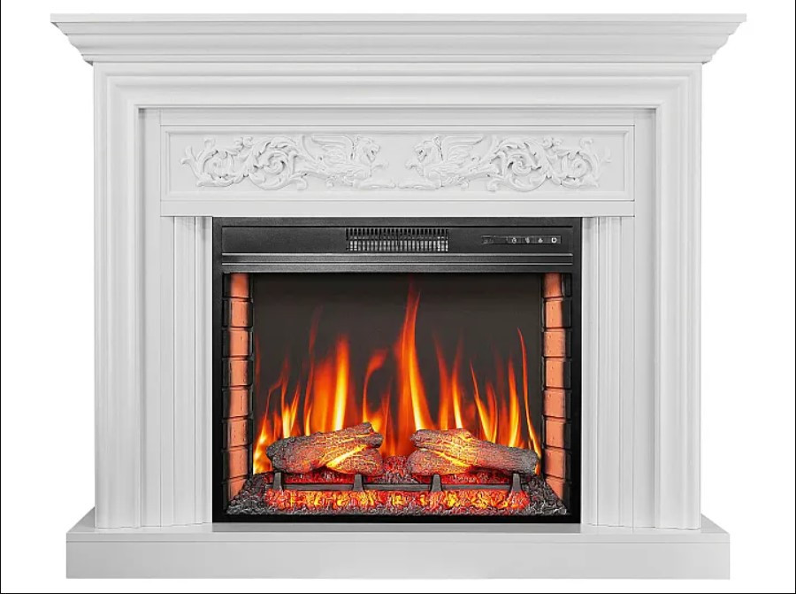 Камінокомплект Електрокамін ArtiFlame Monferrato AF28S Білий (зі звуком) Електричний 3D Камін