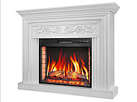 Камінокомплект Електрокамін ArtiFlame Monferrato AF28S Білий (зі звуком) Електричний 3D Камін, фото 4