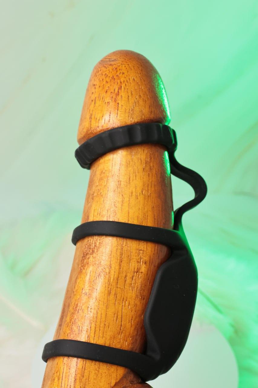 Чоловіче кільце для пеніса з вібрацією і симуляцією точки G 10 режимів вібрації, Чорне