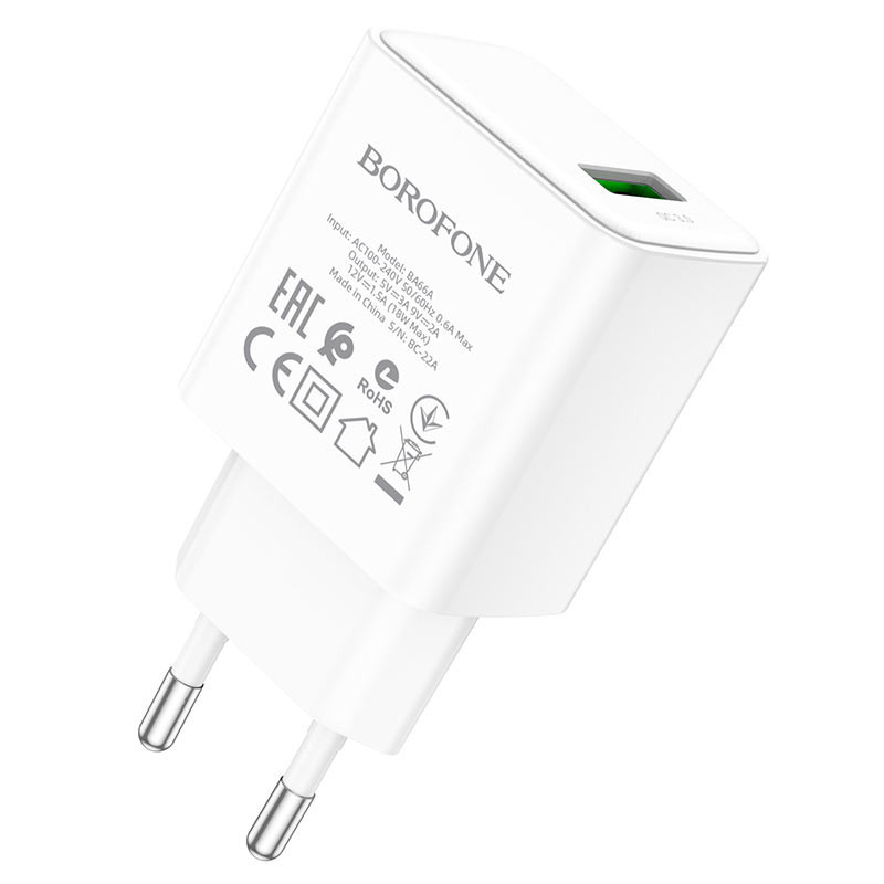 МЗП Borofone BA66A QC3.0 (1USB-A) White