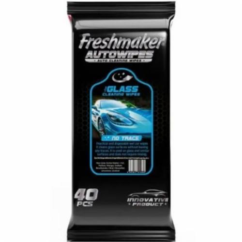 Вологі серветки для автомобільного скла та фар Freshmaker AutoWipes Glass 40 штук
