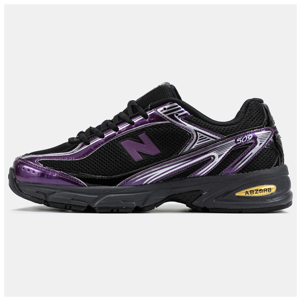 Чоловічі / жіночі кросівки New Balance 509 Black Purple Silver, чорні кросівки нью беланс 509 ню беленс NB 509 нб