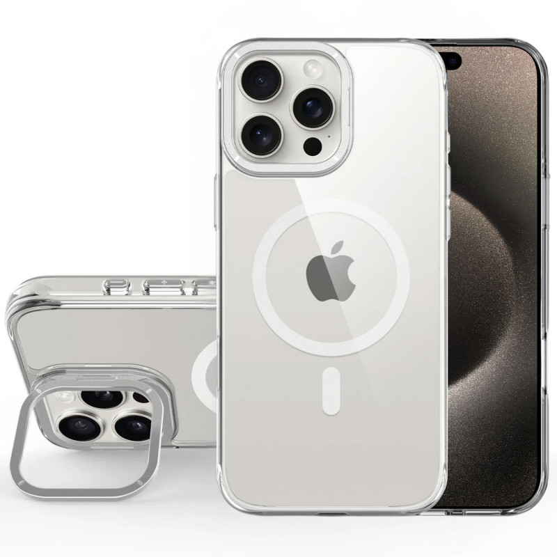 Кришталево прозорий чохол Space Case Apex with MagSafe для Apple iPhone 16 Pro Max (6.9") | TPU+PC Silver