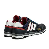 Чоловічі кросівки з натуральної шкіри з текстильною підкладкою та білими смужками, фото 6