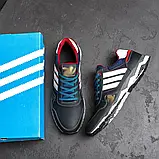 Чоловічі кросівки з натуральної шкіри з текстильною підкладкою та білими смужками, фото 10