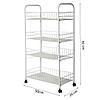 Стильна Етажерка 4-х ярусна 50х80х120см металева поличка Besser KM-2750-4, фото 4