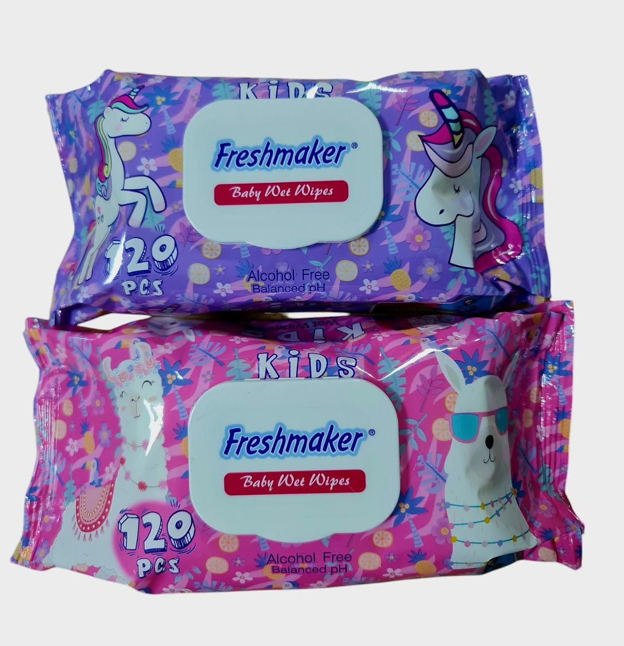 Вологі серветки для дітей Freshmaker Kids з клапаном 120 штук