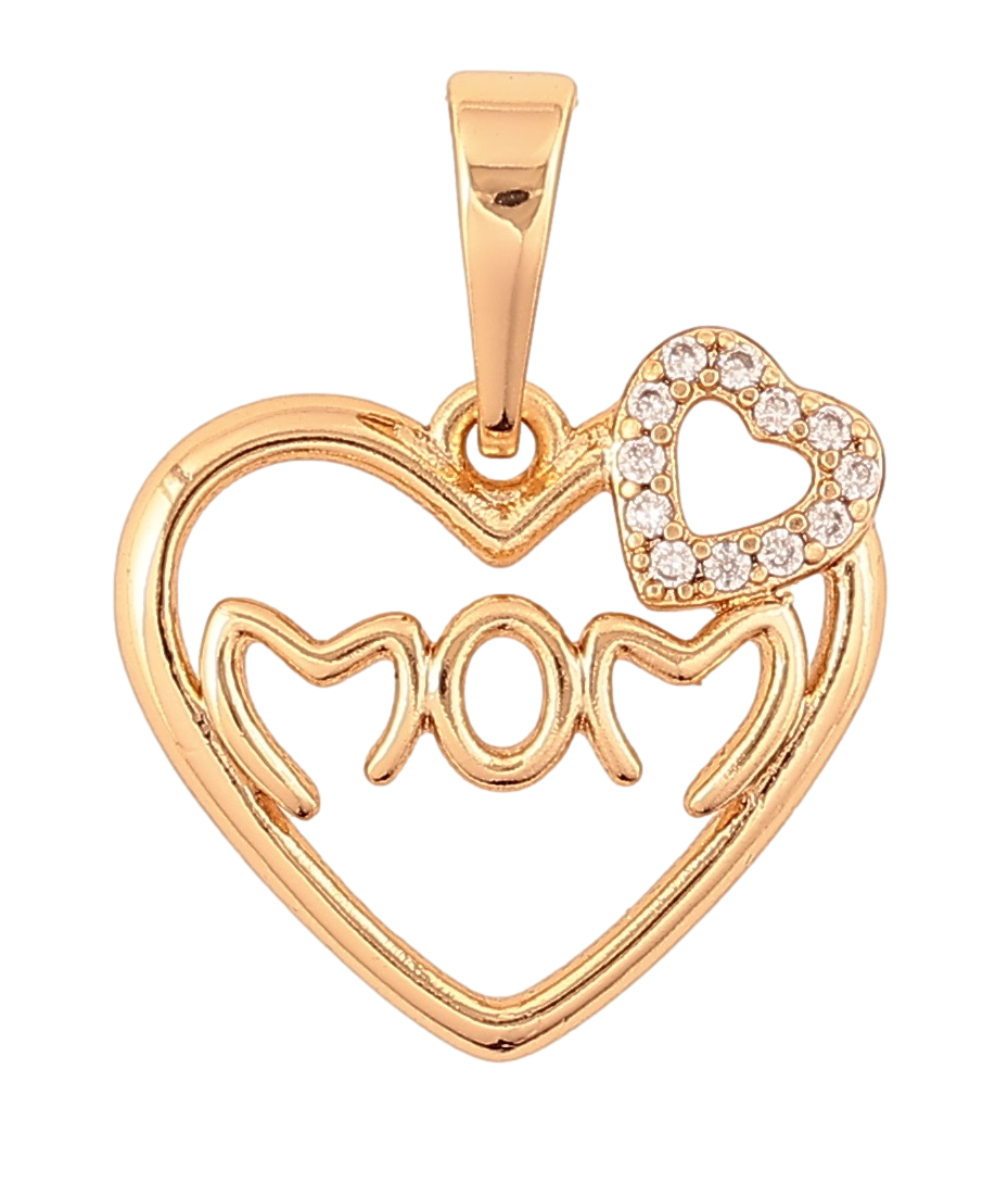 Кулон Xuping Позолота 18K «Сердечка з написом Мама» для ланцюжка до 6мм