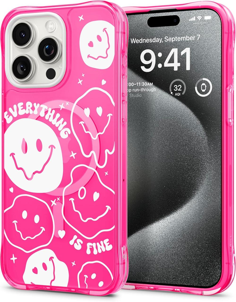 Чохол Spigen Cyrill UltraSheer MagSafe Everything is fine Hot Pink для iPhone 15 Pro Max ACS06631, фото 1