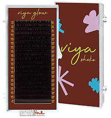 Вії для нарощування Viya dark chocolate 0,1 L mix (7-14 мм)