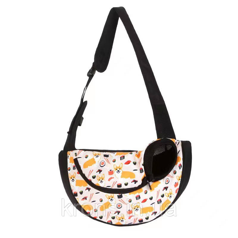 Слінг-переноска для котів і собак SY-2022-1024-93 Beige Corgi dog S (40*10*22 см), фото 1