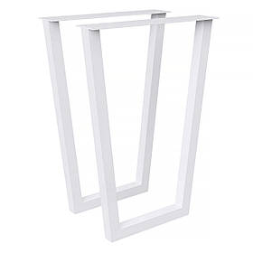 Комплект опор для столу з металу 500×100 мм, H 730 мм 2 шт Білий
