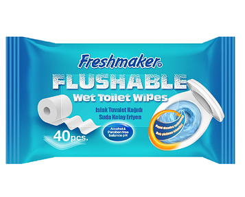 Вологий туалетний папір Freshmaker Wet Toilet Wipes Flushable 40 штук