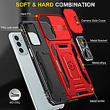 Ударостійкий чохол для Samsung A16 4G/5G протиударний Красній бампер зі шторкою камери кільцем на самсунг а16, фото 3