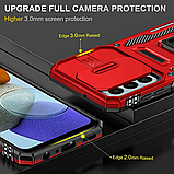 Ударостійкий чохол для Samsung A16 4G/5G протиударний Красній бампер зі шторкою камери кільцем на самсунг а16, фото 6