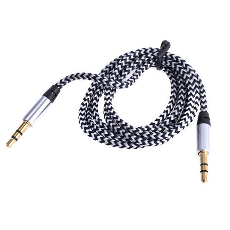 AUX кабель 1 м 3конт (білий/чорний), фото 1