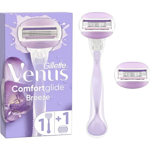 Станок для гоління жіночий (Бритва) Venus ComfortGlide Breeze з 1 змінними картриджами, фото 1