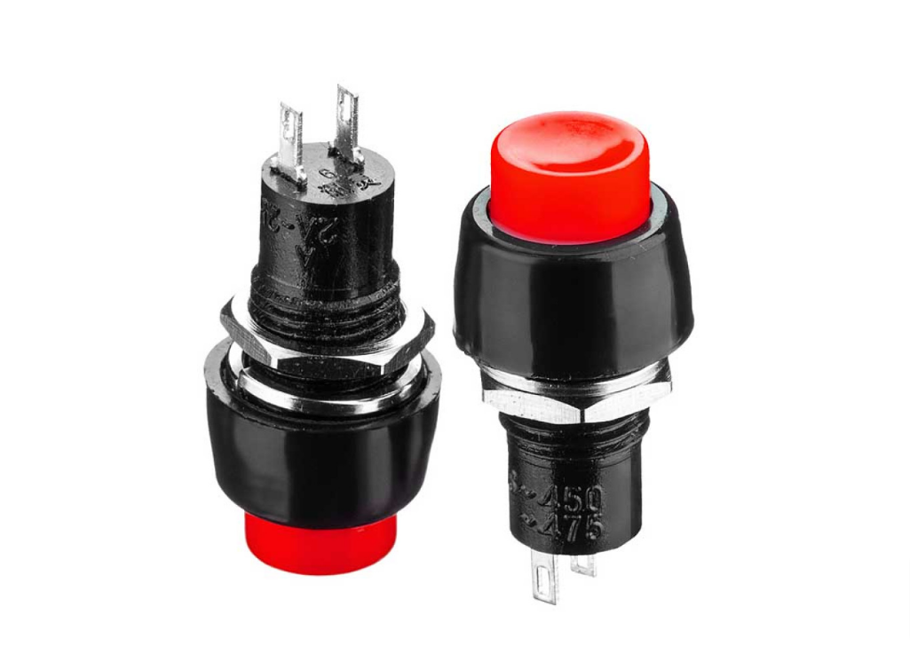 Кнопка Daier DS-450, OFF-ON, 2pin, 1A 250V, червона
