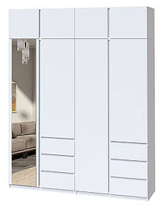 Шафа-2000 з антресоллю та дзеркалом Майстер Форм Брайт 2000х520х2400 мм