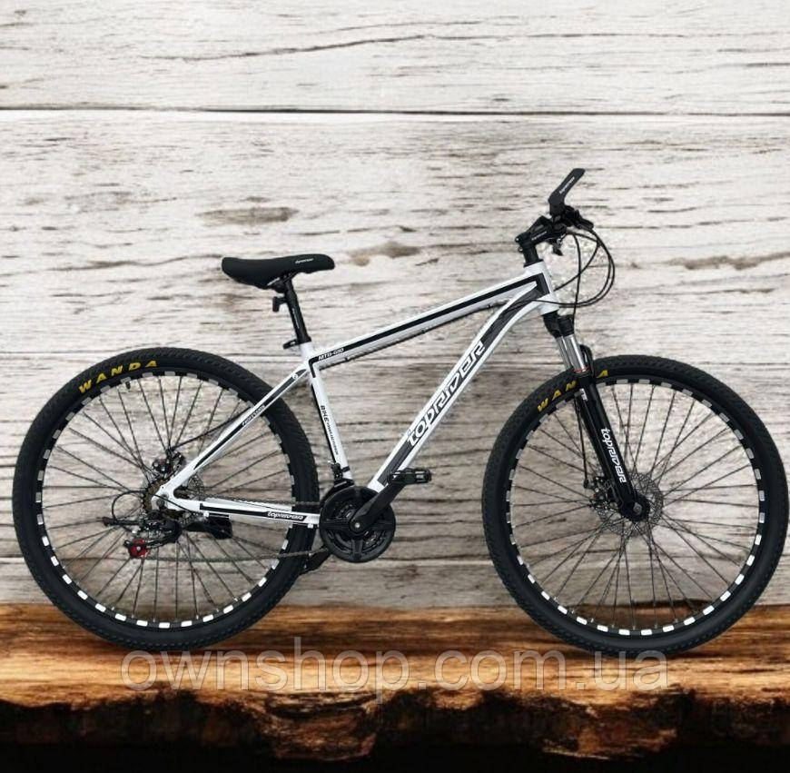 Велосипед алюмінієвий гірський колеса 26" рама 17", TopRider-680 білий + крила у подарунок!, фото 1