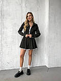 Жіночий вельветовий костюм кольору хакі: жакет і спідниця-шорти, фото 5