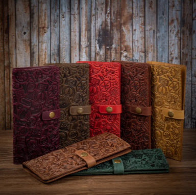 Тревел-кейс для документів шкіряний на кнопці Shabby "Поїхали в подорож!" Фіолетовий, фото 1