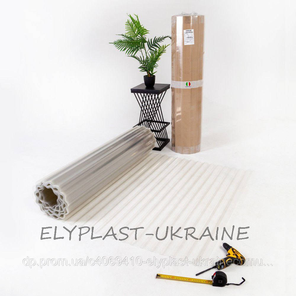 Пластиковий шифер ELYPLAST 1,5м гофрований(безбарвний), фото 1