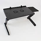 Столик для ноутбука з охолодженням (42х26см) до 25кг, Т8 / Складна підставка для ноутбука / Столик трансформер, фото 7