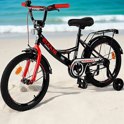 Зручний чорний велосипед біцикл для дитини від 6 років Лісапед велик для навчання їзді Колеса 18 дюймів Багажник
