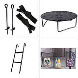 Батут із сіткою та драбиною Jumpi 252 см/8 FT Maxy Comfort Plus Жовтогарячий з внутр. сіткою, фото 5