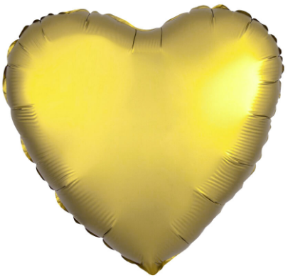 Набір кульок повітр. фольг. "Серце сатин" золото 10"/25см 5шт №833731/Pelican/(1)(5), фото 1