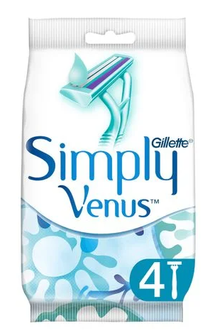 Одноразові станки для гоління жіночі Simply Venus 2 4 шт, фото 1
