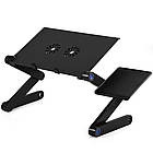 Столик для ноутбука з охолодженням (42х26см) до 25кг, Т8 / Складна підставка для ноутбука / Столик трансформер, фото 3