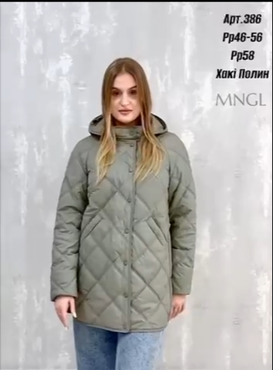 Жіноча якісна подовжена демісезонна куртка на кнопках, фото 1