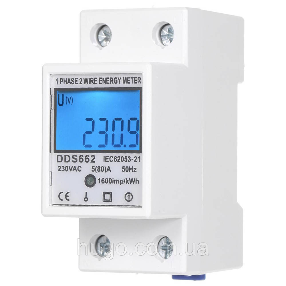 Однофазный цифровой счетчик с дисплеем, 80А, DDS662 / Электросчетчик на ...
