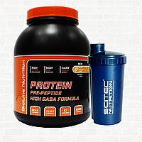 Протеїн  для набору м'язової маси Німеччина, 80% білка+16% ВСАА 2 кг карамель + Шейкер