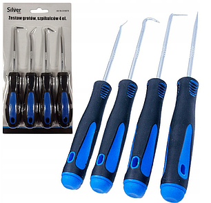 Набір шил та гачків для слюсарних робіт 4 од. Silver S10878, фото 1