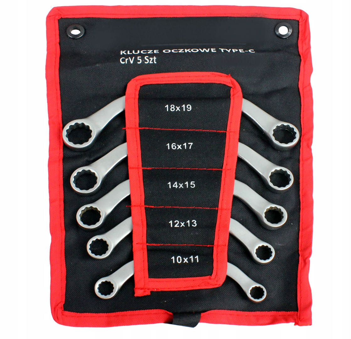 Набір ключів ріжково-накидних s-подібних 5 пр. 10-19 на полотні Silver S10985