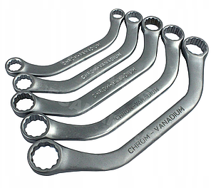 Набір ключів ріжково-накидних s-подібних 5 пр. 10-19 на полотні Silver S10985, фото 3