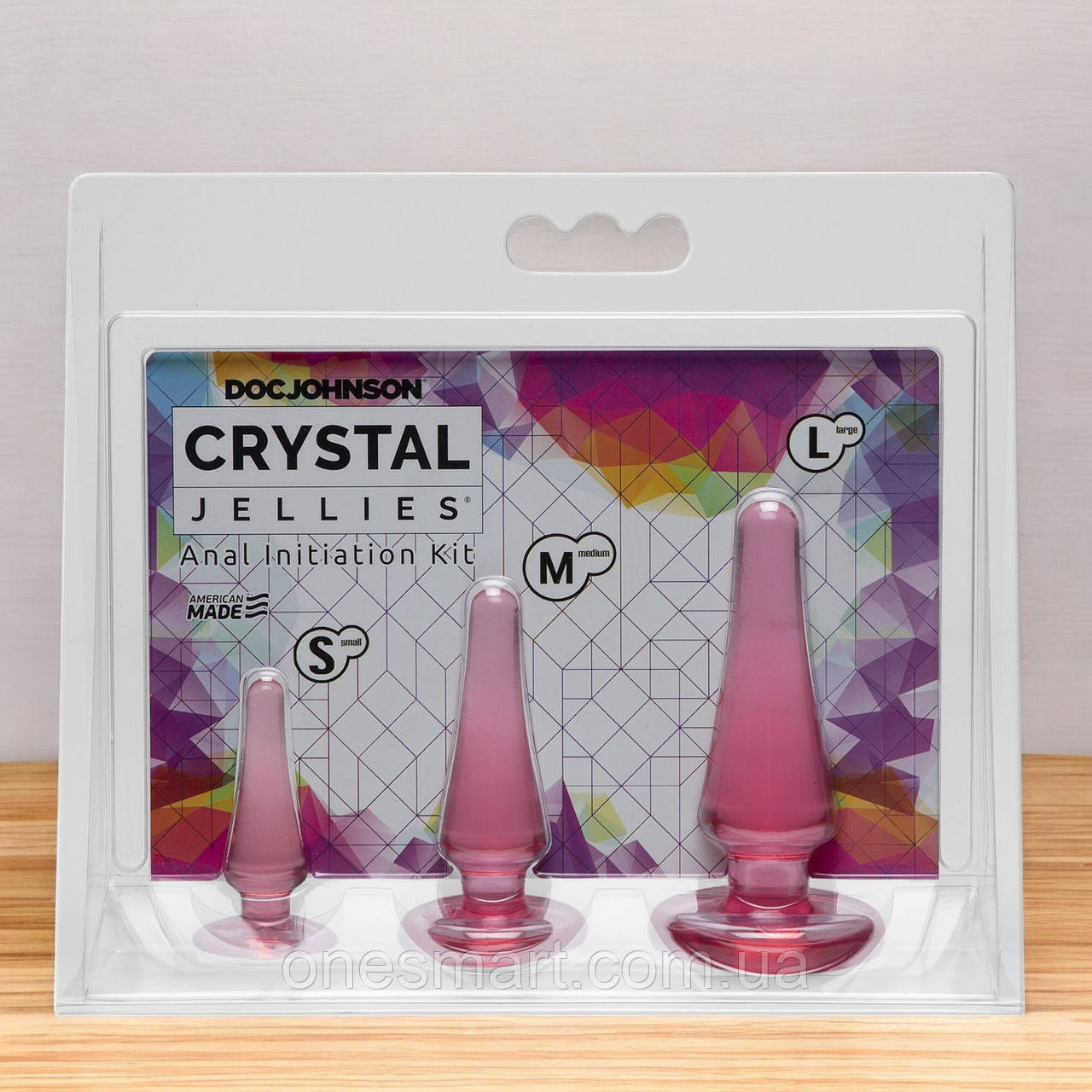 Набір анальних пробок Doc Johnson Crystal Jellies для початківців та досвідчених 3 пробки для стимуляції, фото 1